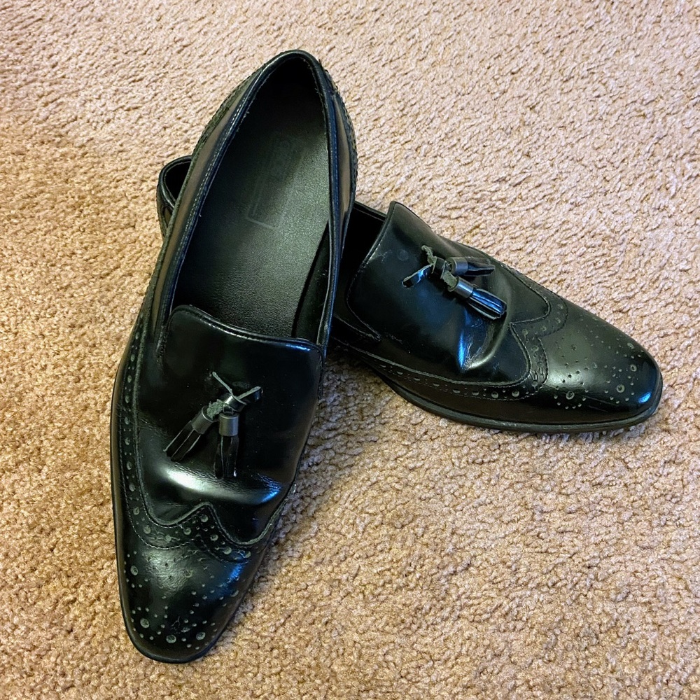 ASOS 11” Black Men’s Leather Loafers with Tassel